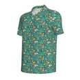 thumbnail image 2 of Vsdgher Jungle Animals Print Men's Short Sleeve Stretch Polo Shirt, Moisture-Wicking Performance Polo Shirt, 2 of 8