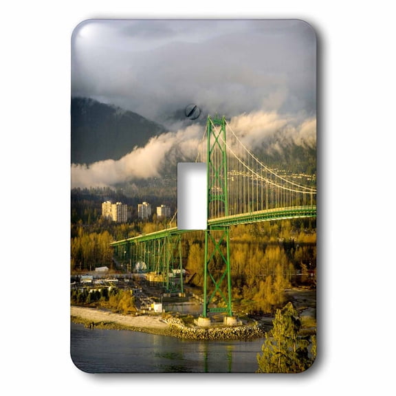 3dRose, Canada, British Columbia, Vancouver, Lions Gate Bridge-CN02 RCA0004 - Rob Casey, single toggle switch