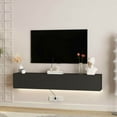 thumbnail image 5 of Barara King Entertainment Center, TV Console Table,Floating TV Stand Wall Mounted with 16 Color LEDs,69" Modern Entertainment Center for 55 60 65" TV, Black, 5 of 7