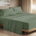 thumbnail image 2 of 4 Piece 100% Egyptian Cotton Sheets 800 Thread Count Hotel Quality Smooth & Soft Bedding Sheet Set Twin XL Size - 15" Inch Deep Pocket - Sage Solid, 2 of 7