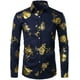thumbnail image 3 of Camisa de moda 2024 para hombre con estampado 3D de flores, solapa con botones, camisa de manga larga, ropa de fiesta, diseño de camisas cómodas, 3 of 5
