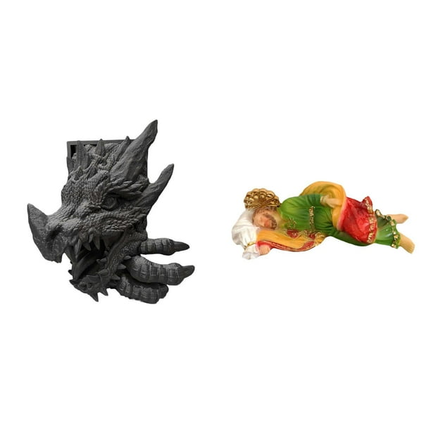 Figura de mesa,Estantes de sujetalibros de dragón Sujetalibros de estatua de dragón,Estatua de José,Estatua de José durmiendo Figura religiosa,Colección Resina y Piedra