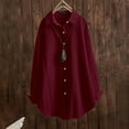 thumbnail image 2 of Kaemgyyd Plus Size Shirts for Women Classic Button down Solid color tops Casual Loose Long Sleeve outfit, 2 of 3