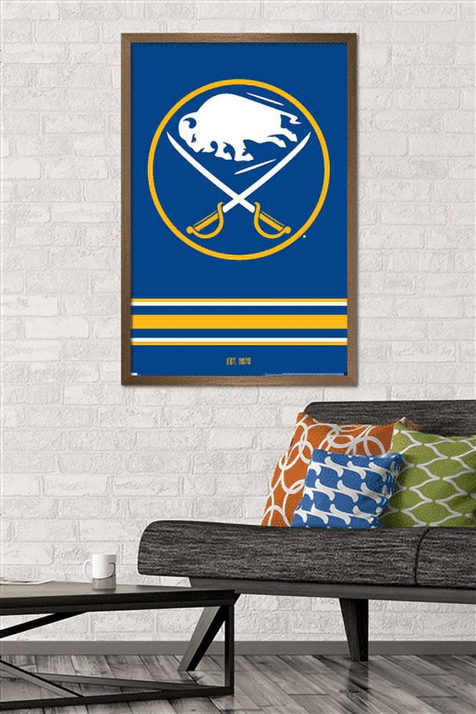 NHL Buffalo Sabres - Logo 21 Wall Poster, 22.375" x 34", Framed