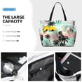 thumbnail image 2 of Wukai Tropical Summer Palm Print Zipper Bag,large Beach Tote Bag,Waterproof Sandproof Bag,Grocery and Picnic Tote Travel Bag, 2 of 5