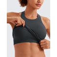 thumbnail image 4 of Sostén CRZ YOGA sin costuras acanalado con espalda racer y relleno gris XL, 4 of 4