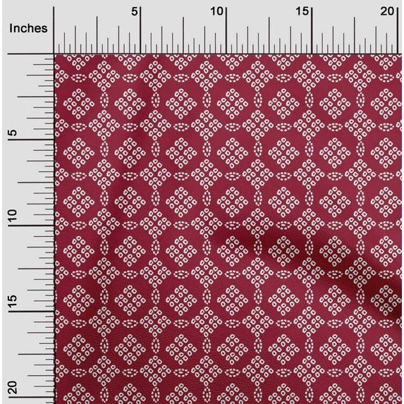 oneOone Cotton Poplin Twill Carmine Red Fabric Ethnic Bandhani Craft Projects Decor Fabric Printed By The Yard 56 Inch Wide
