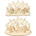 thumbnail image 2 of Adorno De Navidad 3D Creativo, Decoración De Mesa De Navidad Artesanal De Madera Diy Vogacara HA023498-00, 2 of 7