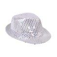 thumbnail image 1 of Guardurnaity Sombrero ligero del funcionamiento para los sombreros del vestido de lujo de las actuaciones de la danza de la etapa para los adultos Sombreros Plata 58CM, 1 of 6