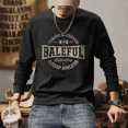 thumbnail image 3 of Camiseta para hombre, cuello redondo, jersey para hombre, 100 % algodón, manga larga, sudaderas sociales, ajuste regular, talla normal, talla S, estética, XL, 3 of 5