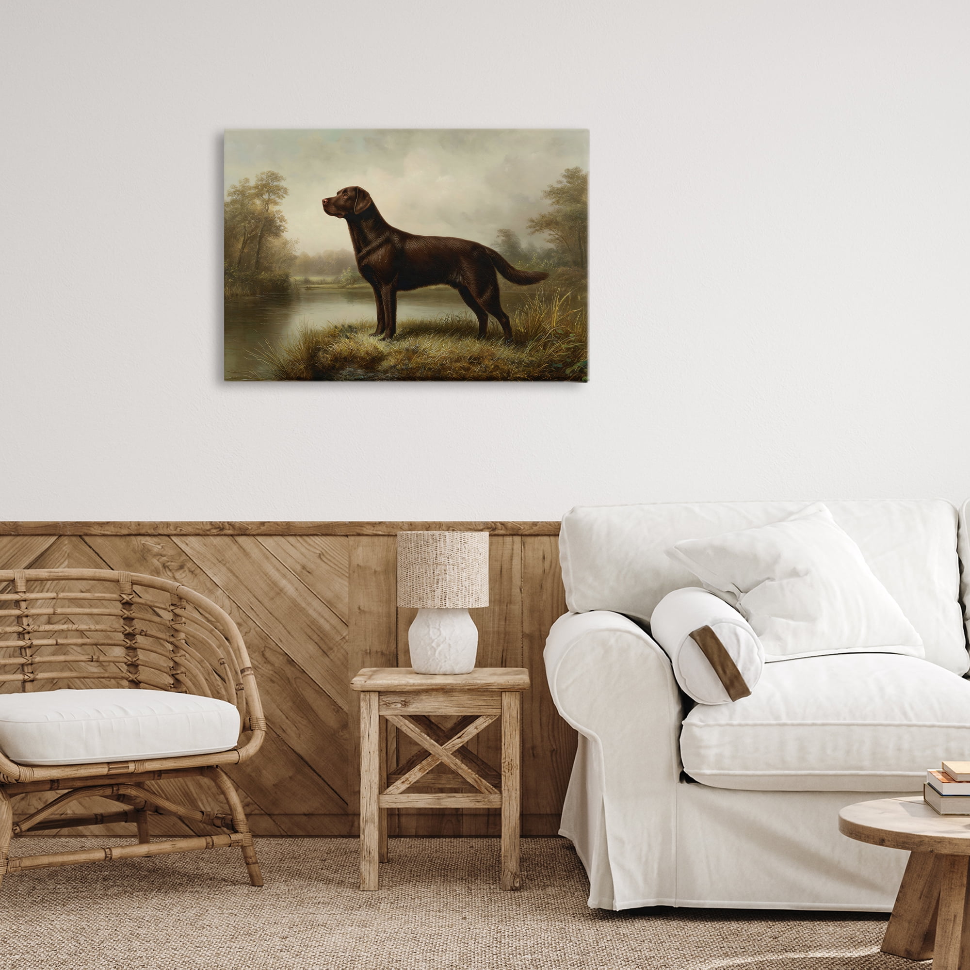 Stupell Industries On Alert Chocolate Lab Canvas Wall Art, design by Petal Prints Design