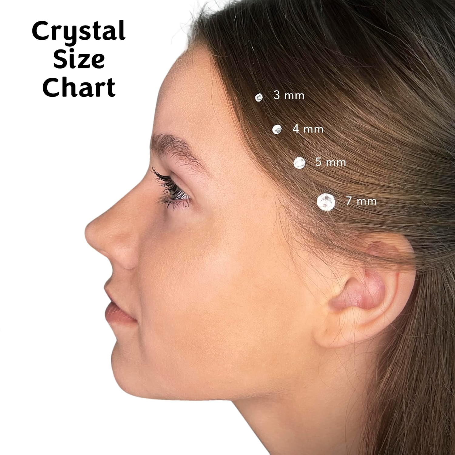 blinger® Crystal Women Refill Pack | 75 Hair Safe Glass Crystals for Everyday Glam | Crystal 5 mm | Gem Stamper Not Included