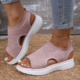thumbnail image 2 of Rokment Womens Athletic Orthopedic Walking Sandals Lightweight Comfortable Mesh Knit Wedge Slingback Slip on Gladiator Shoes Summer Breathable Sneakers Pink Size 8, 2 of 7