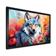 thumbnail image 2 of Designart "Colorful Wolf in Impressionist Style I" Animals Framed Wall Art Decor - Modern Farmhouse Multicolor Wolf Entryway Framed Wall Art, 2 of 6