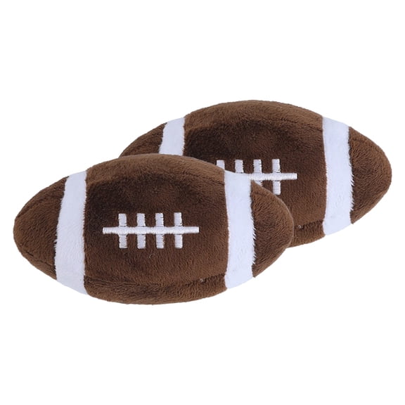 Jialinnn Plush Dog Toy with Sound for Chewing, Brown Plaid (2 Pack)