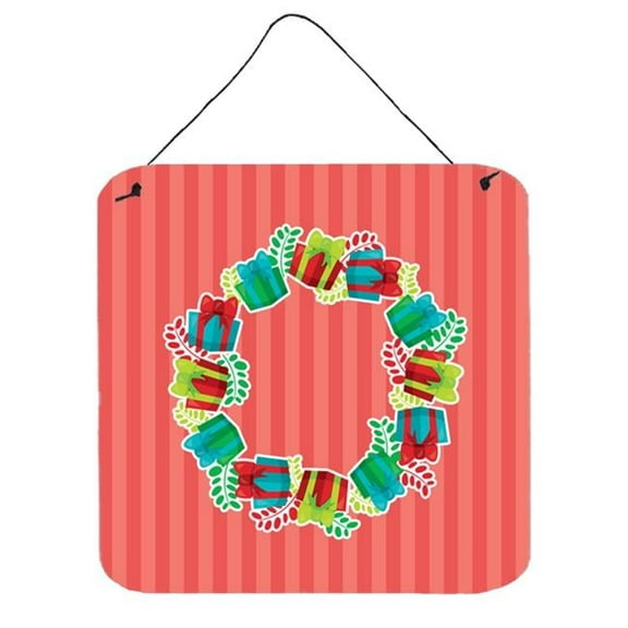 Christmas Wreath Presents Wall or Door Hanging Prints