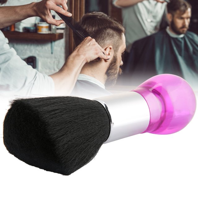 Neck Face Duster Brush, Super Fine Wool Hair Removal Tool, Premium ABS Handle, Pink, Blue Options. Perfect Accessory for Barbers & Hair Stylists, Easy to Carry