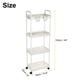 thumbnail image 2 of Carro de Almacenamiento Slim, Organizador de Almacenamiento para Baño de 4 Niveles, Unidad de Estantería Móvil Carro de Almacenamiento Deslizante para Cocina, Blanco, 2 of 5