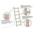 thumbnail image 3 of FUIN Fully Assembled 6ft Wood Blanket Ladder Living Room Decorative Wall Leaning Farmhouse Quilt Display Holder Rustic Wooden Towel Rack for Bathroom, Natural & Graywashed, 3 of 7