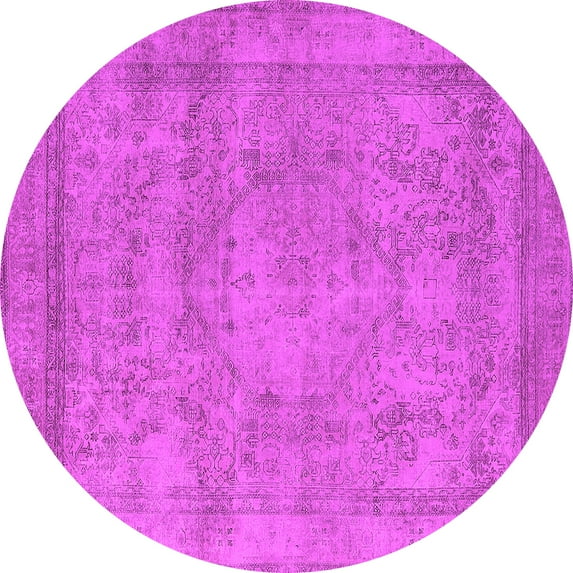 Ahgly Company Indoor Round Oriental Pink Industrial Area Rugs, 6' Round