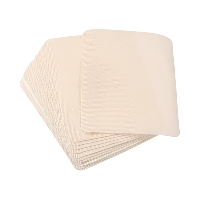 Tela Parche Termoadhesivos Parches Beige 4.9"x3.7" para Ropa, Pantalones, Bolsos Agujero Reparación y Decoración Paquete de 12