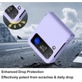 thumbnail image 2 of Compatible with Samsung Galaxy Z Flip 4 Cell Phone Ultra Slim Thin Pc Shockproof Protective Mobile Phone Case [Hinge Protection] Folding Anti-Drop Slip Impact Resistance Hard Back Cover-Purple, 2 of 8