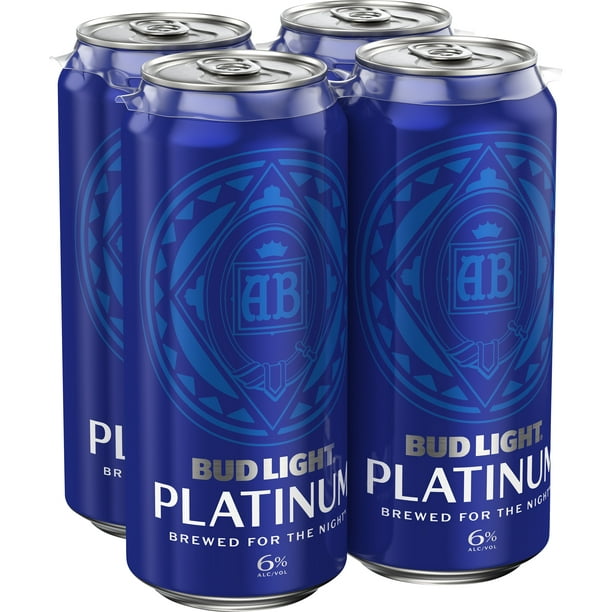 Bud Light Platinum Beer 4 Pack 16 Fl Oz Cans 6 Abv