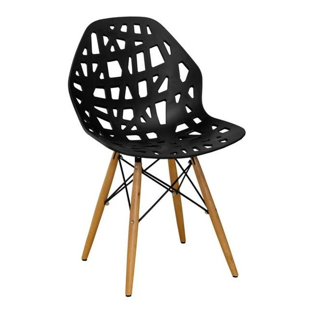 Modmade MM-SW10004-Black Pochoir Découpé Chaise Latérale Eiffel - Lot de 2
