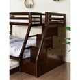 thumbnail image 6 of Miekor Furniture Transitional Style Twin Over Full Bunk Bed With Rails And Lock Joint Structure Built In Drawers And Accessible Steps Slat Kit Included Espresso Finish Trundle Include MK5317, 6 of 10