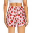 thumbnail image 3 of Picia Hand Drawn Strawberry Pattern Women's 2 in 1 Athletic Running Shorts High Waisted Workout Casual Gym Sweat Shorts with Comfy Liner Zipper Pockets-X-Large, 3 of 9