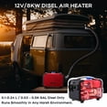 thumbnail image 4 of Diesel Air Heater,5KW 12V Mini Parking & Camping Heater with LCD Display & Remote Control,Fast Heating for RV Truck, Boat, Bus, Car Trailer, Motorhomes, Caravans, 5L, 4 of 7