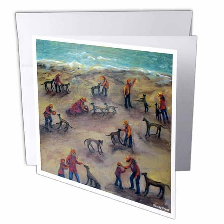 3drose Greyhound Weekend Kids And Dogs Play At The Beach