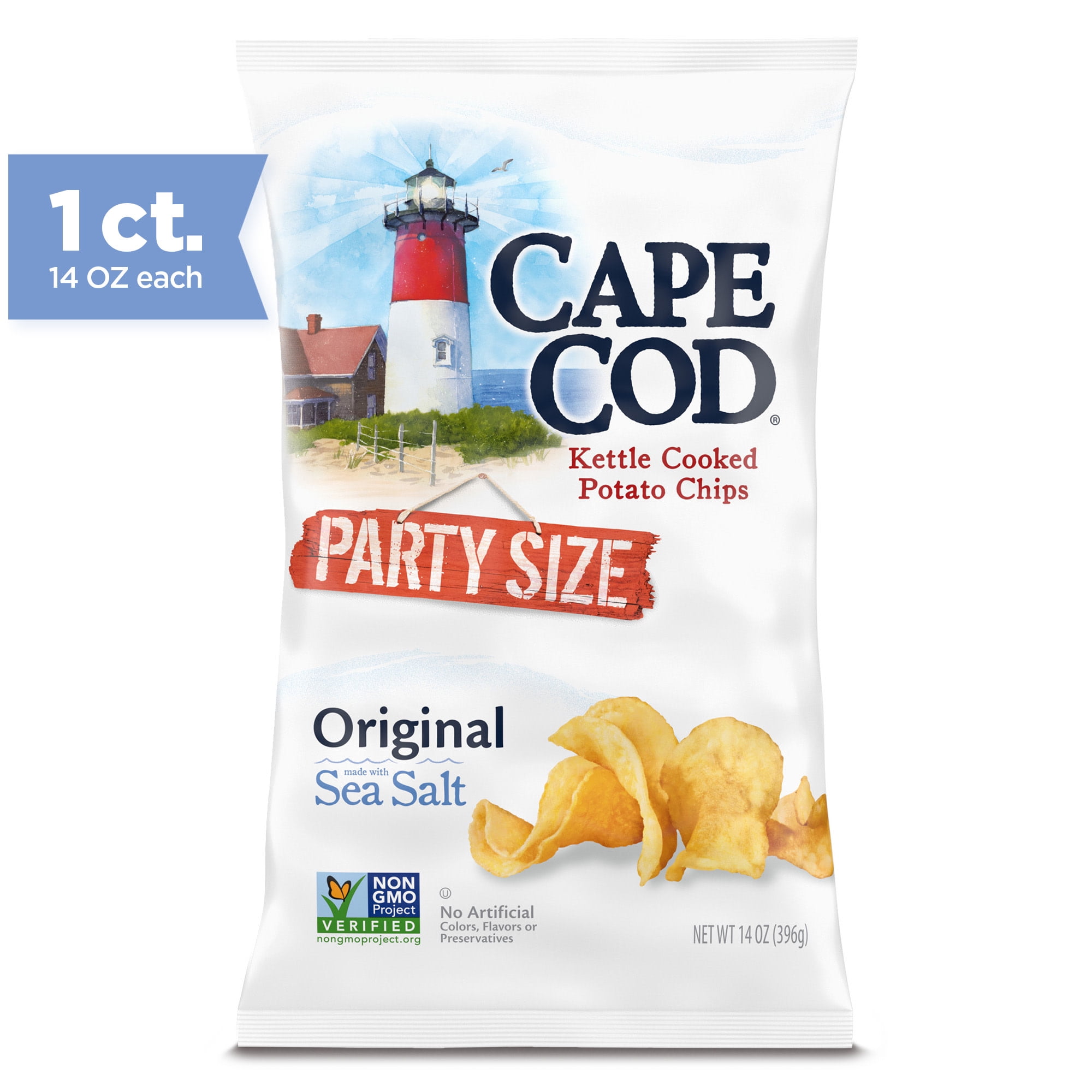 Cape Cod Potato Chips, Original Kettle Chips, 14 Oz Party Size