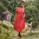 thumbnail image 5 of Vestido con estampado de lunares bohemio de TEELYNN para mujer, vestido informal de verano con escote en V y manga corta para playa, vestidos largos de cintura alta con fajas 2023, 5 of 5