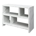 thumbnail image 1 of Northfield Console Three-Tier Bookcase in White Faux Marble Wood Finish, 1 of 5