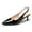 Black Patent, variant on Women's Classic Silver Pointed Toe Comfortable Kitten Heel Pumps - Slingback, Adjustable Ankle Strap, Perfect for Work
