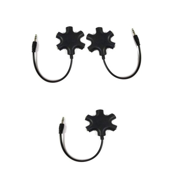 Divisor de audio JWCE 3 adaptador 5 vias jack 3.5 mm compatible con Samsung Huawei