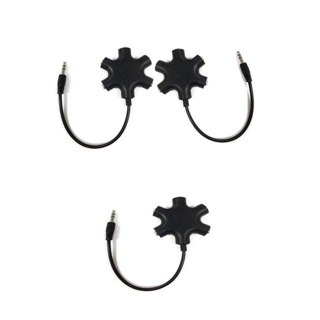 Divisor de audio JWCE 3 adaptador 5 vias jack 3.5 mm compatible con Samsung Huawei
