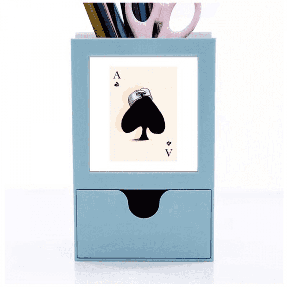 Spade A Playing Cards Pattern Desk Supplies Organizer Pen Holder Card