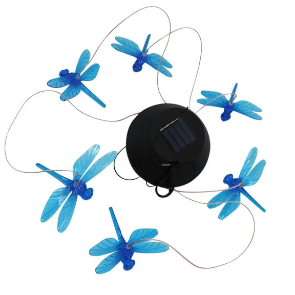 PBPBOX 1Pc Dragonfly Wind Chimes Solar Blue Plastic Indoor Garden Decor Wind Bell Design