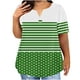 thumbnail image 1 of Camisetas Casuales de las Mujeres Largo Casual Impreso Cuello Redondo Suelto Top, Camiseta de Verano de Manga Corta, 1 of 5