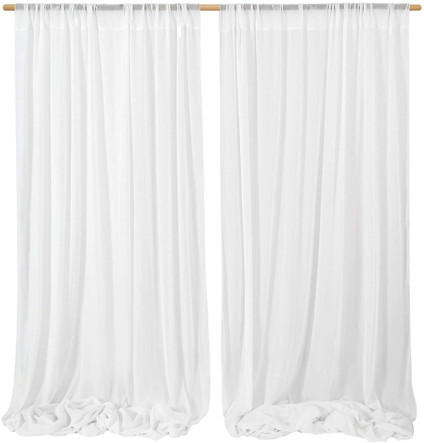 SoarDream White Wedding Backdrop Curtains 10ft x 10ft Chiffon Backdrop
