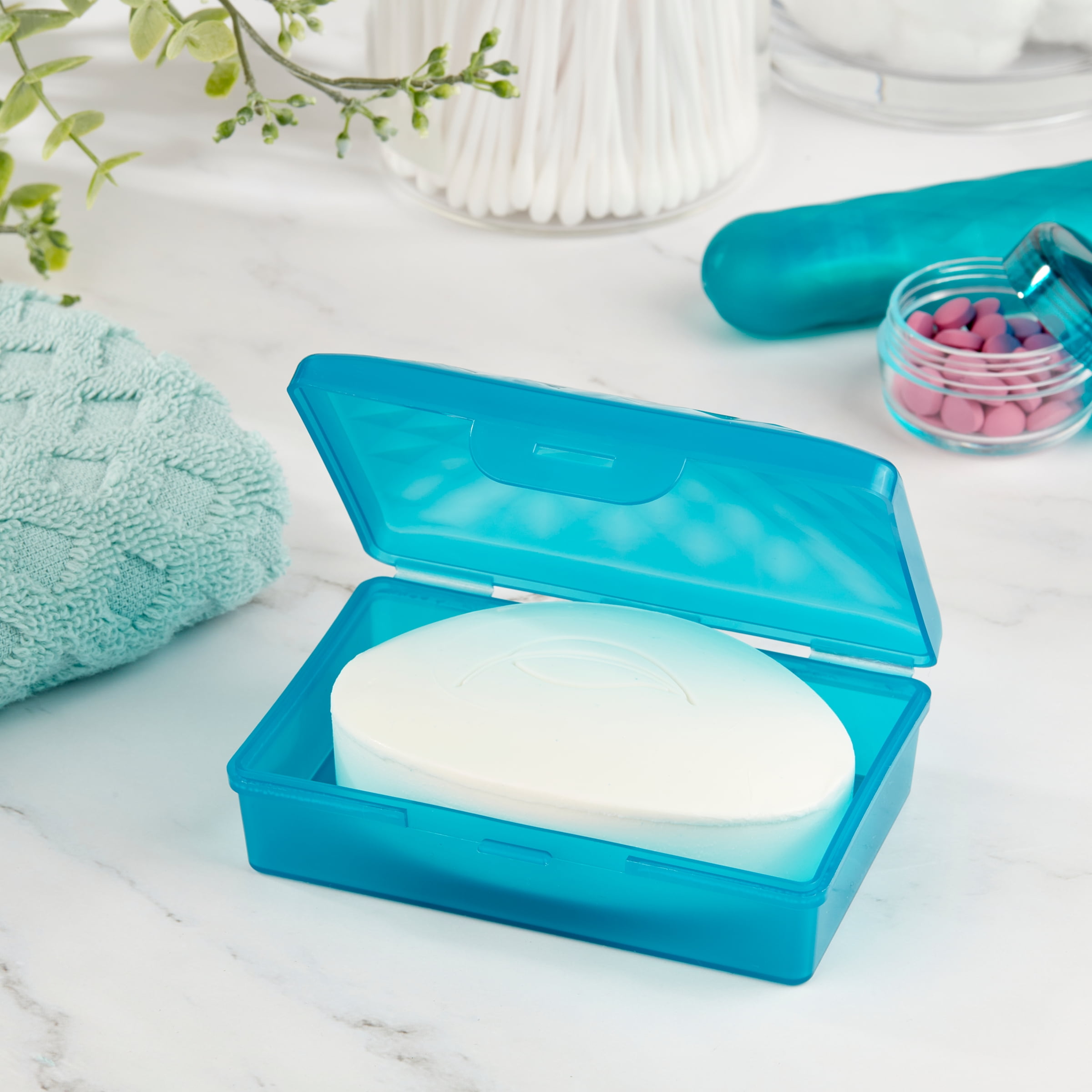 Shell Shape Plastic Soap Box Drain Tray Storage Dish Holder Container Portable 