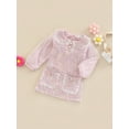 thumbnail image 3 of Bagilaanoe Toddler Baby Girls Fall Dress Mesh Long Sleeve Doll Collar Dress 1T 2T 3T 4T 5T 6TKids Sweet Midi One-Piece Outfits, 3 of 8
