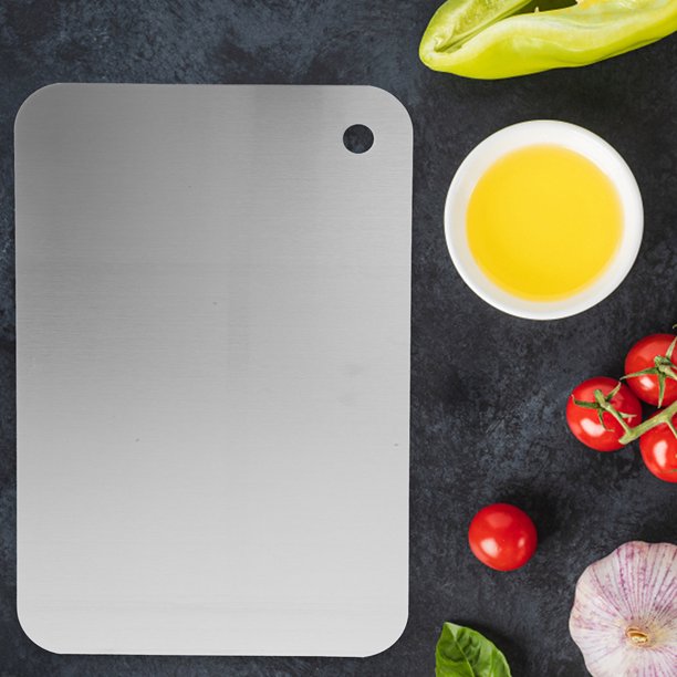 unbranded 2Ud Tabla De Cortar De Acero Inoxidable Para Cocina Con Superficie Texturizada Y Fácil Limpieza