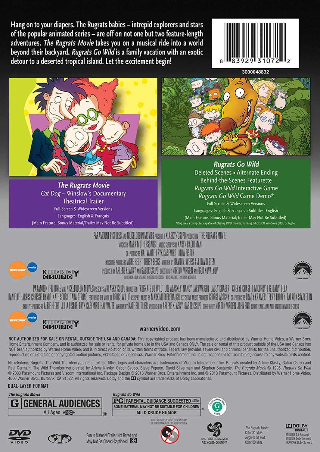The Rugrats Movie / Rugrats Go Wild - image 2 of 2