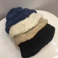 thumbnail image 5 of CoCopeaunt Winter New Lamb Wool Fisherman Hat Women Fashion Warm Straight Bucket Cap North Cold-Proof Hoodie, 5 of 6