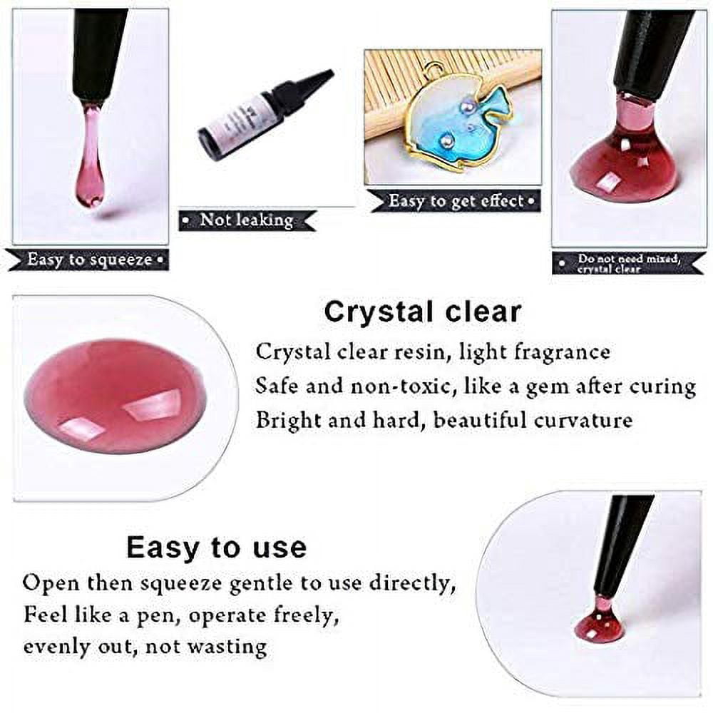 UV Resin-8x 30ML Color Epoxy Resin -Black White Yellow Purple Green Blue Pink Red- No Need Mix Pigment, High Gloss