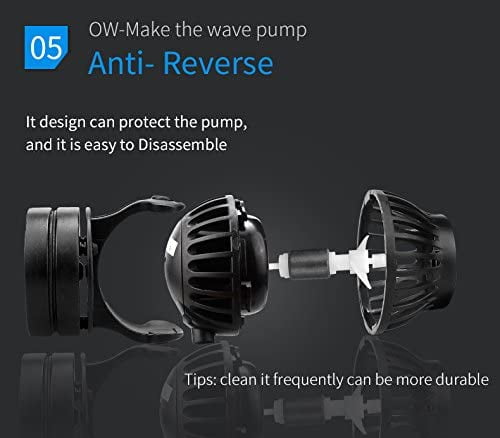 Jebao OW-25 Wave Maker Flow Pump with Controller for Marine Reef Aquarium, 184-2245 GPH