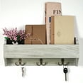 thumbnail image 2 of Oumilen Wall-Mounted Wooden Key Rack with 3 Double Key Hooks, Suitable for Entrance, Olive Green, 2 of 5